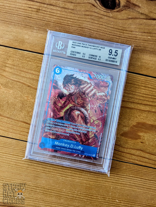 One Piece Op02 Paramount War Monkey.d.luffy Op02-062 Sr - Bgs 9.5 Gem Mint [Eng ] Trading Card