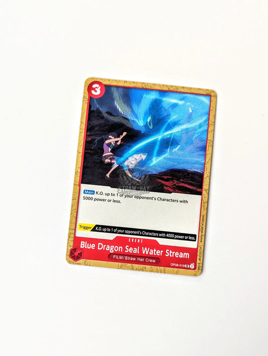One Piece Op06 Wings Of The Captain Blue Dragon Seal Water Stream Op06-019 Uc Card [Eng