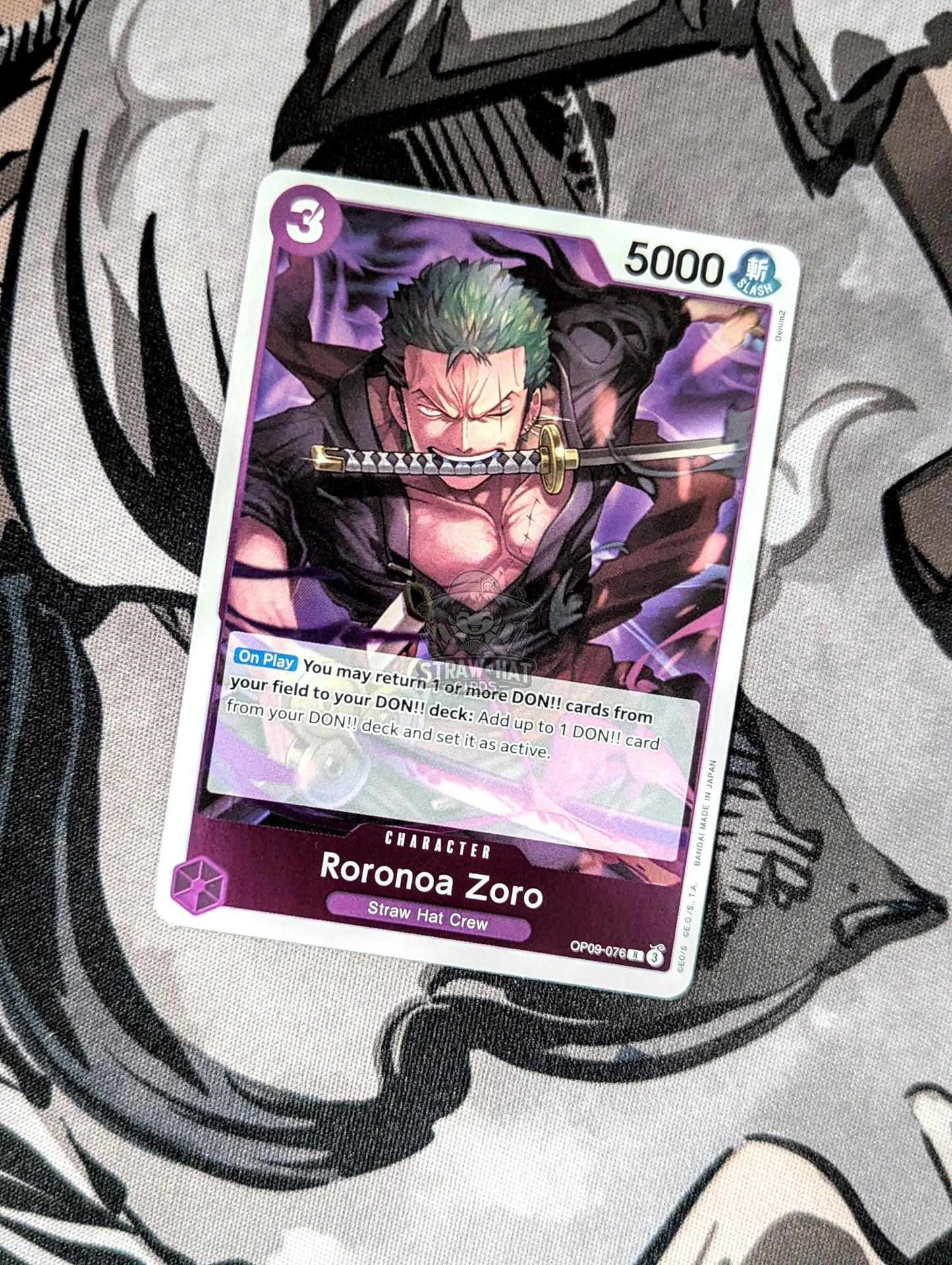 One Piece Op09 Emperors In The New World Roronoa Zoro Op09-076 R Foil Card [Eng