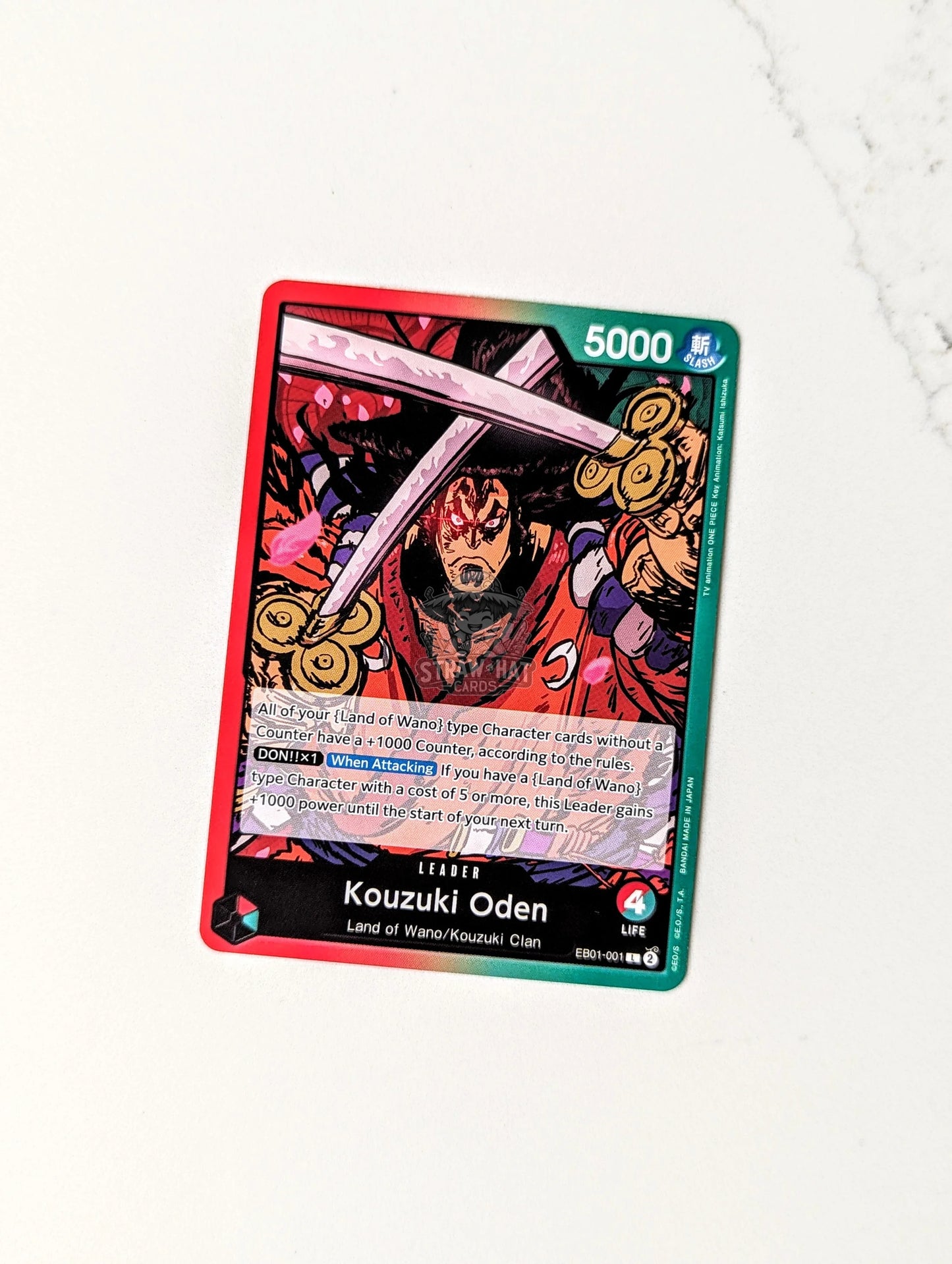 One Piece Eb01 Memorial Collection Kouzuki Oden Eb01-001 L Card [Eng 🏴󠁧󠁢󠁥󠁮󠁧󠁿] Trading Card