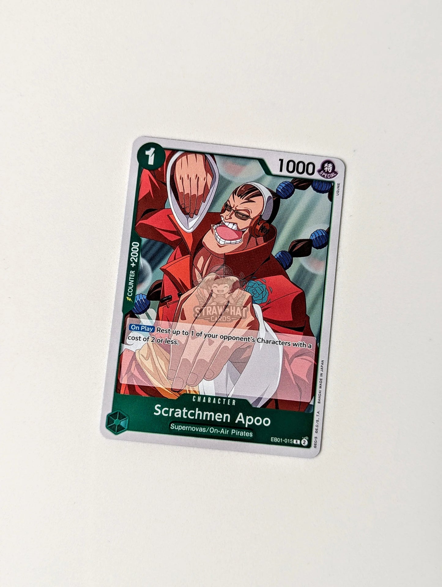 One Piece Eb01 Memorial Collection Scratchmen Apoo Eb01-015 R Card [Eng 🏴󠁧󠁢󠁥󠁮󠁧󠁿] Trading Card