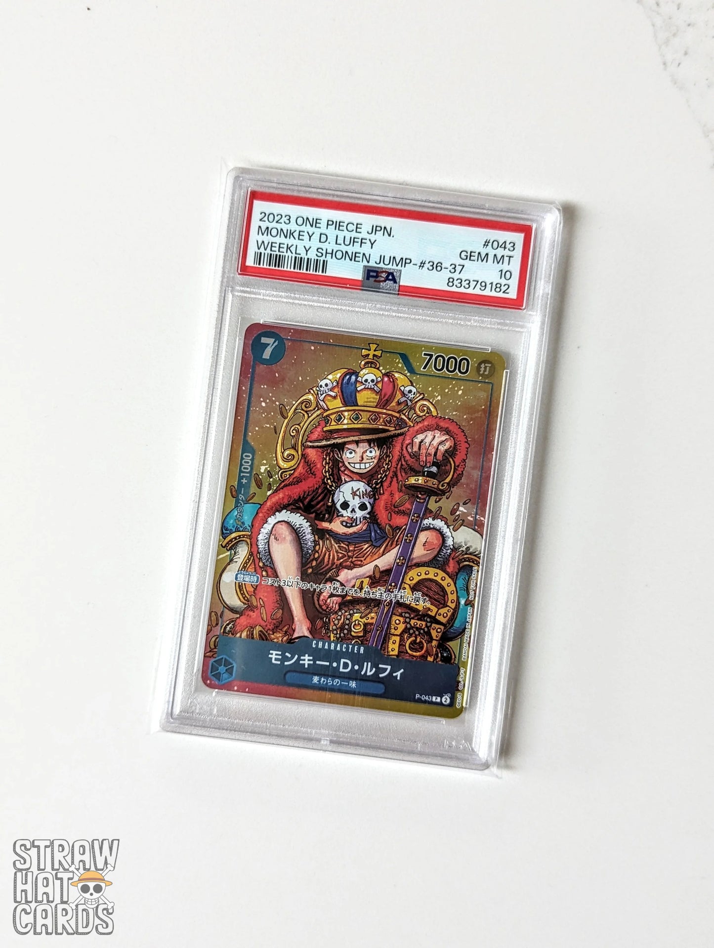 One Piece Monkey.d.luffy P-043 Promo - Psa 10 [Jpn ] Trading Card