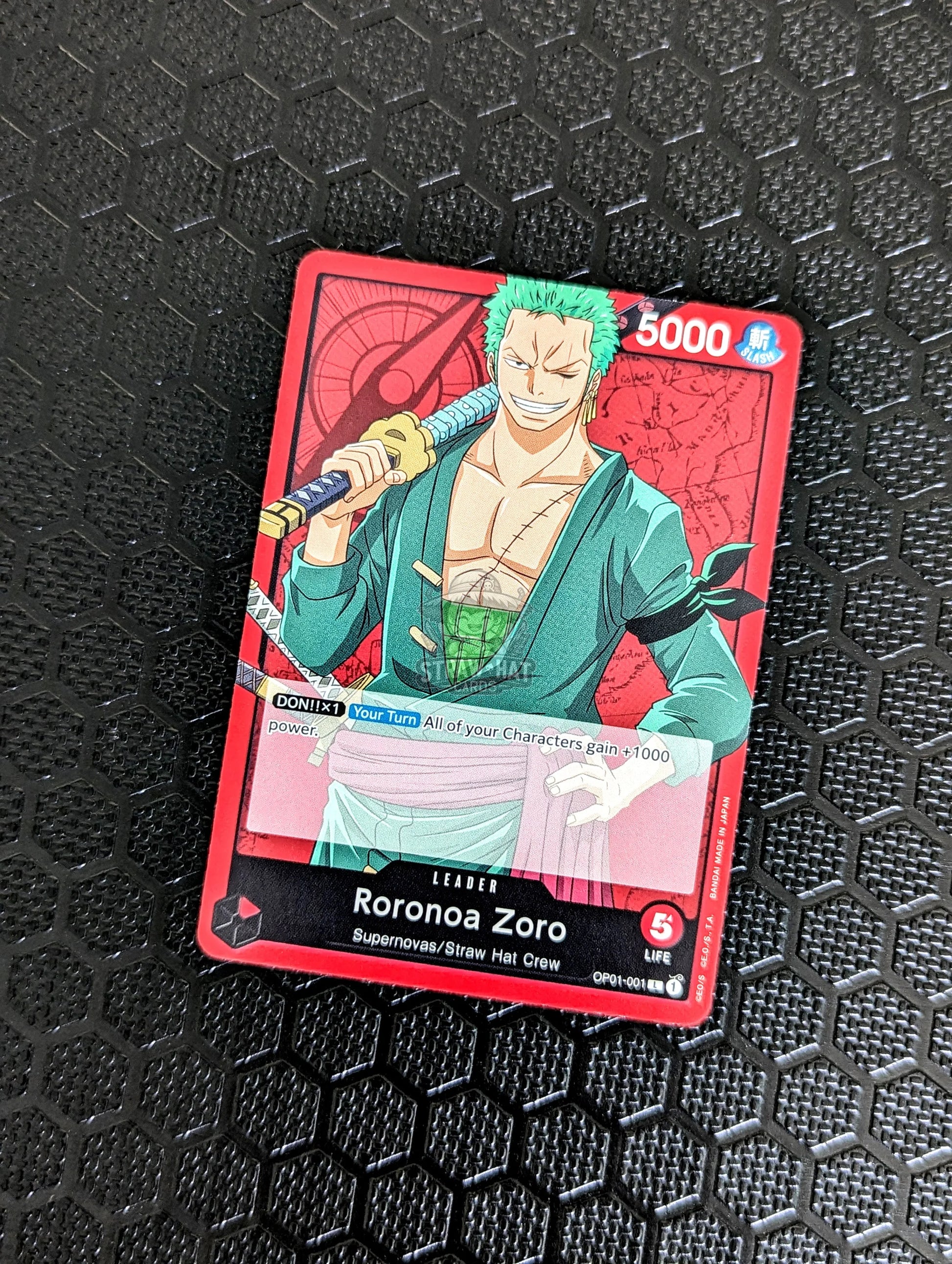 One Piece Op01 Romance Dawn Roronoa Zoro Op01-001 L Card [Eng 🏴󠁧󠁢󠁥󠁮󠁧󠁿] Trading Card