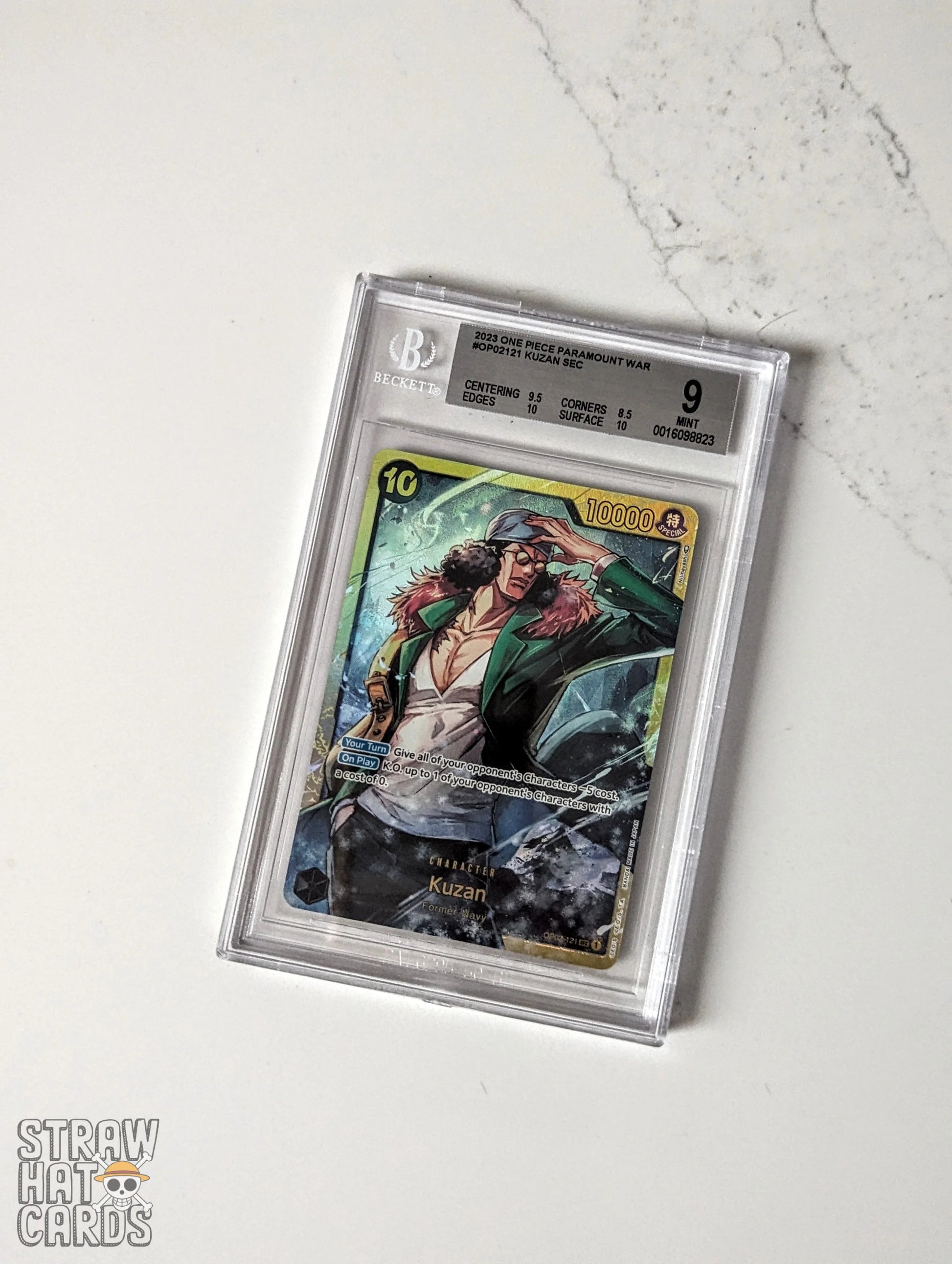 One Piece Op02 Paramount War Kuzan Op02-121 Sec - Bgs 9 Mint [Eng ] Trading Card