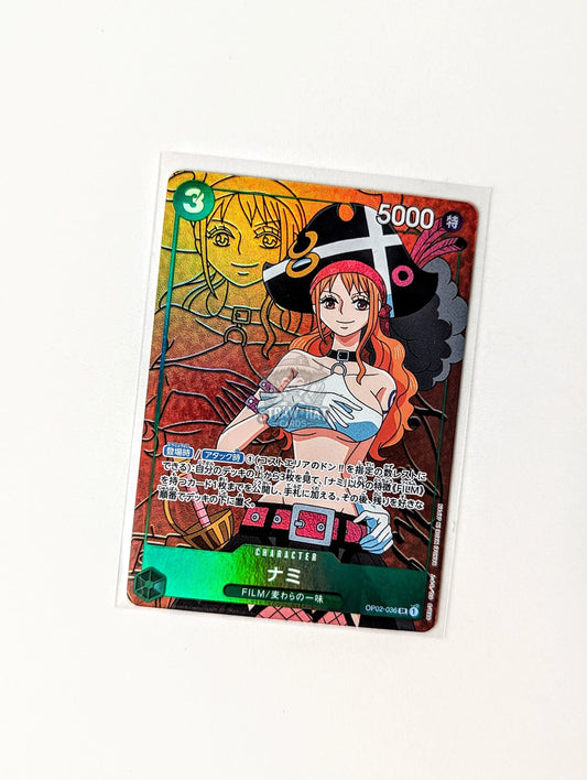 One Piece Op02 Paramount War Nami Op02-036 Sr Alt-Art/Parallel Card [Jpn 🇯🇵] Trading Card