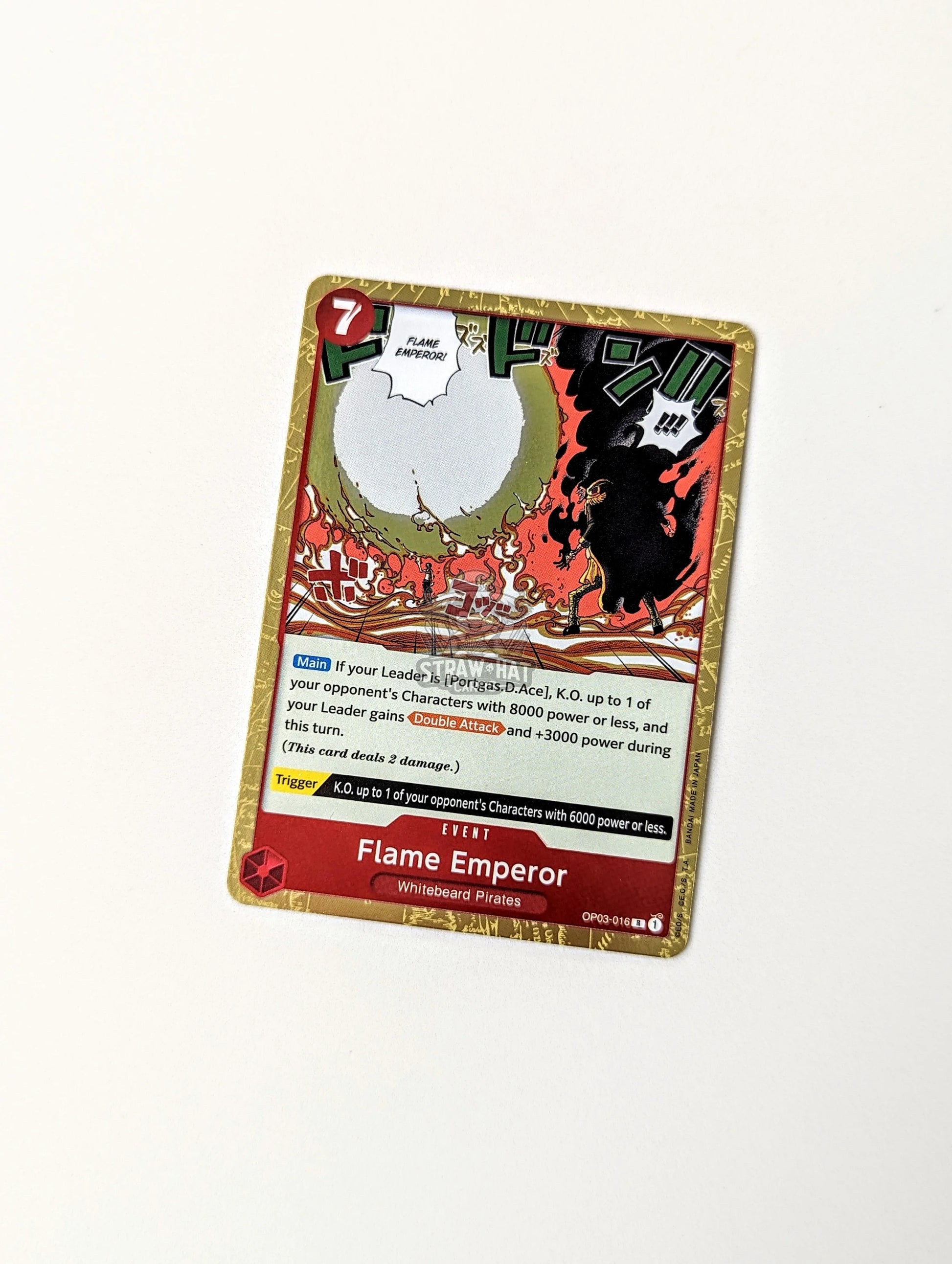 One Piece Op03 Pillars Of Strength Flame Emperor Op03-016 R Card [Eng 🏴󠁧󠁢󠁥󠁮󠁧󠁿] Trading Card