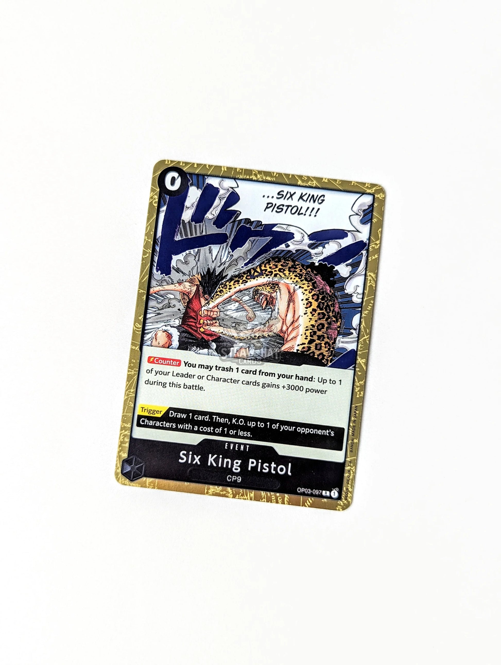 One Piece Op03 Pillars Of Strength Six King Pistol Op03-097 R Card [Eng 🏴󠁧󠁢󠁥󠁮󠁧󠁿] Trading Card