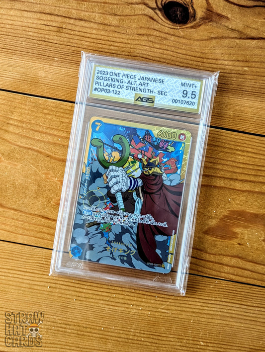 One Piece Op03 Pillars Of Strength Sogeking Op03-122 Sec - Ags 9.5 Gem Mint+ [Jap ] Trading Card