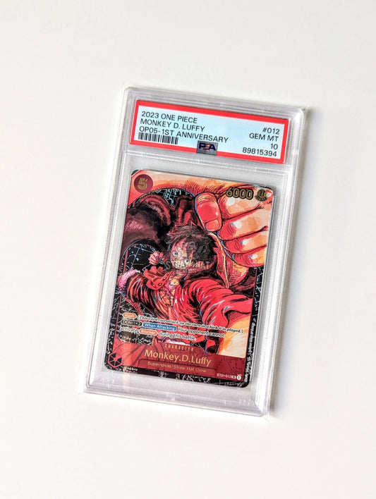 One Piece Op05 Awakening Of The New Era Monkey.d.luffy St01-012 1St Anniversary Card - Psa 10 [Eng