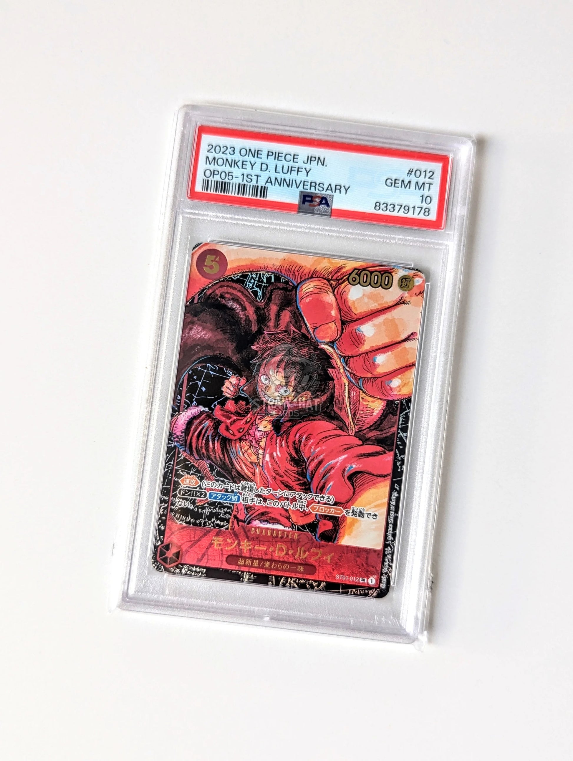 One Piece Op05 Awakening Of The New Era Monkey.d.luffy St01-012 1St Anniversary Card - Psa 10 [Jpn