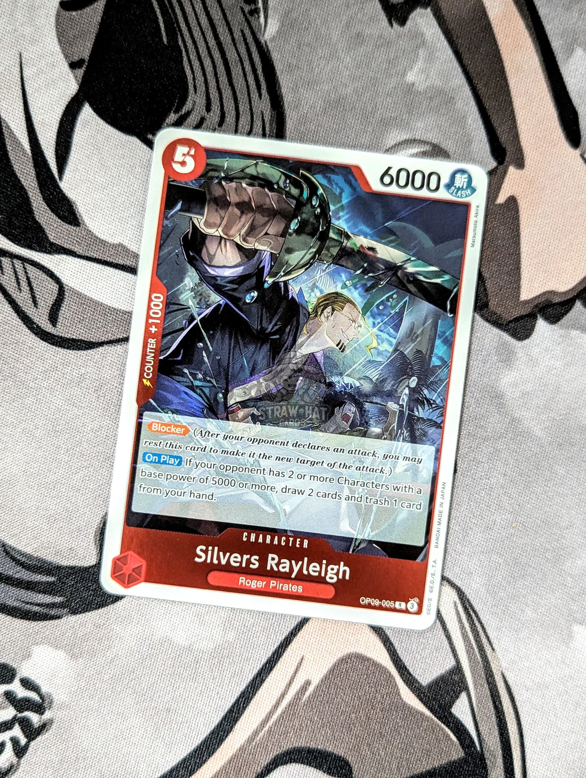 One Piece Op09 Emperors In The New World Silvers Rayleigh Op09-005 R Foil Card [Eng