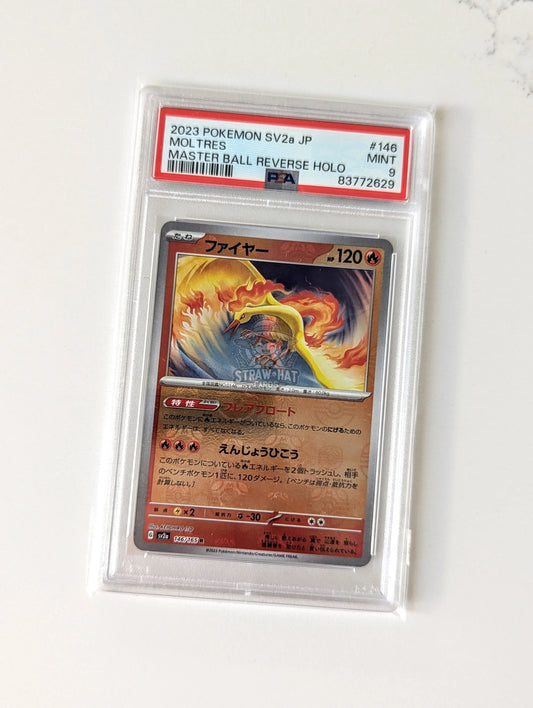 Pokemon Moltres Master Ball Reverse Holo Sv2A 151 146/165 R - Psa 9 [Jpn 🇯🇵] Trading Card