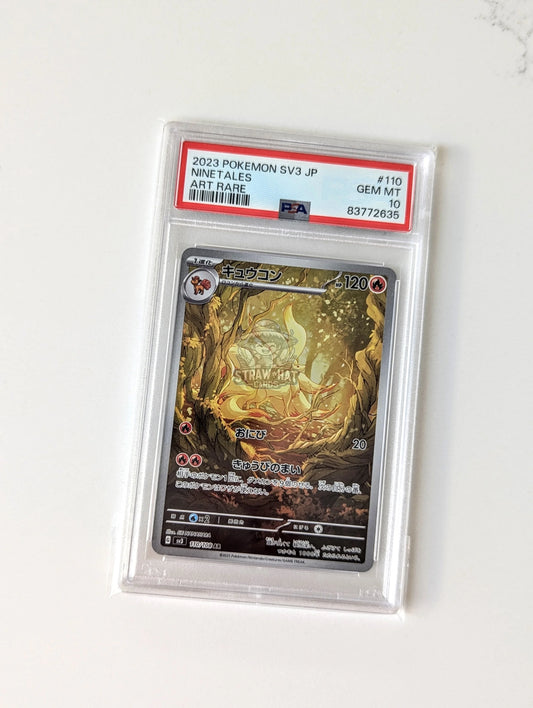 Pokemon Ninetales Sv3 Ruler Of The Black Flame 110/108 Ar - Psa 10 [Jpn 🇯🇵] Trading Card