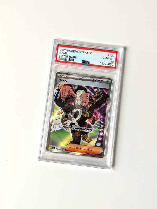 Pokemon Ryme Sv3 Ruler Of The Black Flame 132/108 Sr - Psa 10 [Jpn 🇯🇵] Trading Card